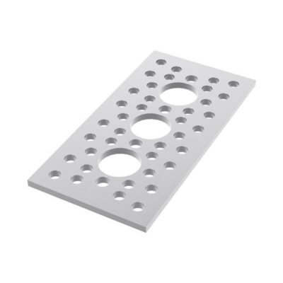 piastra forata 3" x 1.5" Pattern Plate (3 fori)