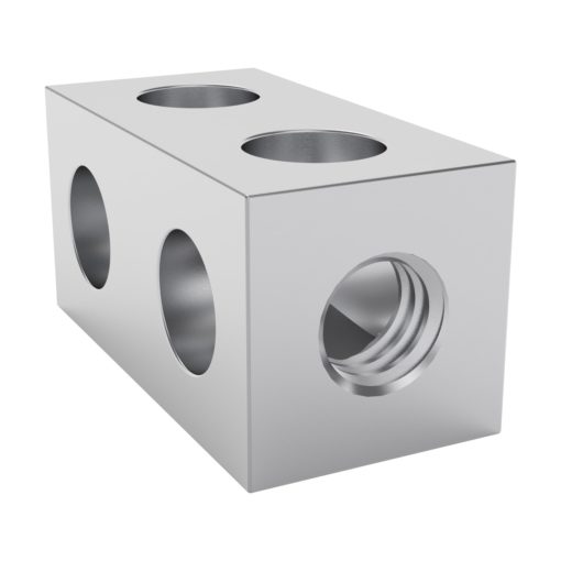 Aste forate a sezione quadrata serie 1106 (2 fori- lunghezza 16 mm)