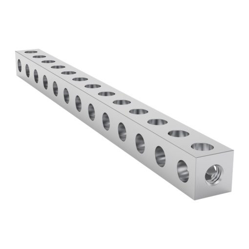 Aste forate a sezione quadrata serie 1106 (13 fori- lunghezza 104 mm)