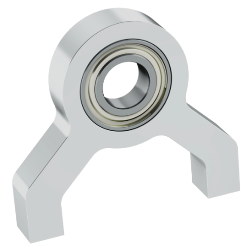 Blocchetto con cuscinetto 1 lato- 2 montanti serie 1602 (foro 8 mm)