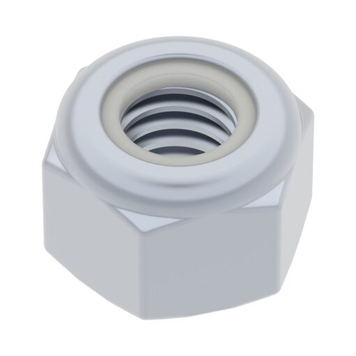 Dado con inserto in nylon in acciaio zincato serie 2812 (esagonale M4 x 0,7 mm 7 mm) - Confezione da 25 pezzi